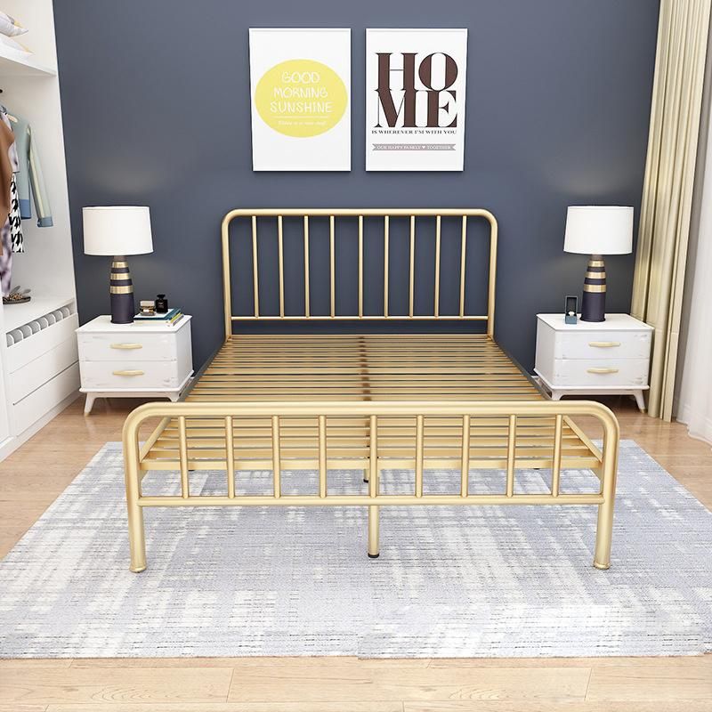 Hotel Metal Bed Simple Single King and Queen Size Steel Bunk Bed for Hotel and Hostel and Bedroom