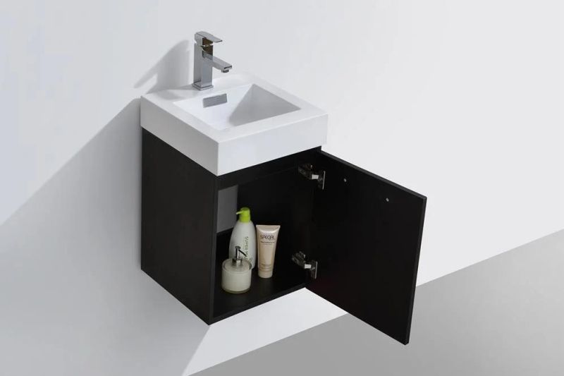 Home Black Integrated Single Sink Bathroom Vanity with Vitreous China Top