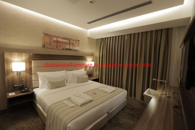 China Modern Style Customize Hotel Apartment Living Room Bedroom Furniture Wooden Villa King Size Bed