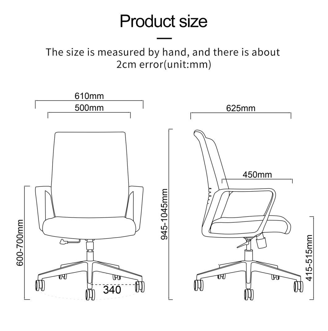 Modern Ergonomic MID-Back Design Fabric Office Executive Manager Computer Swivel Chair Furniture