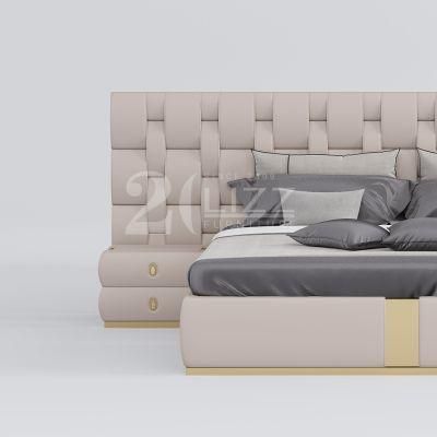 Direct Sale Luxury Europrean Wooden Frame Home Furniture Modern Double Bedroom Bed