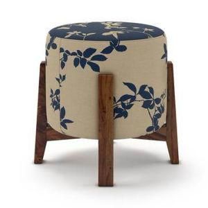Modern Leisure Home Office Hotel Living Room Kids Children Chair Outdoor Furniture Round Ottoman Pouf for Bedroom with Wood Frame