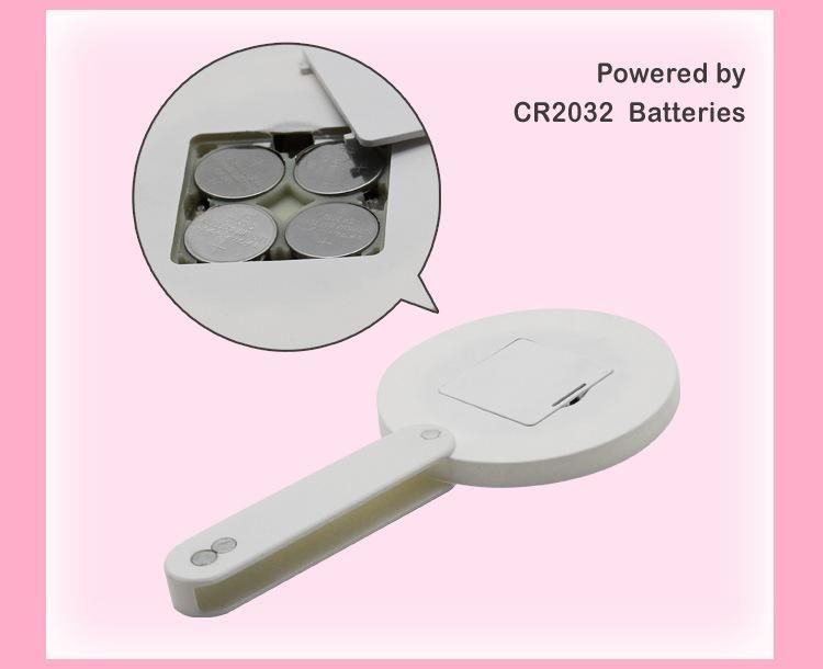 Cosmetic Handheld Makeup Mirror with Rotatable Hand Shank