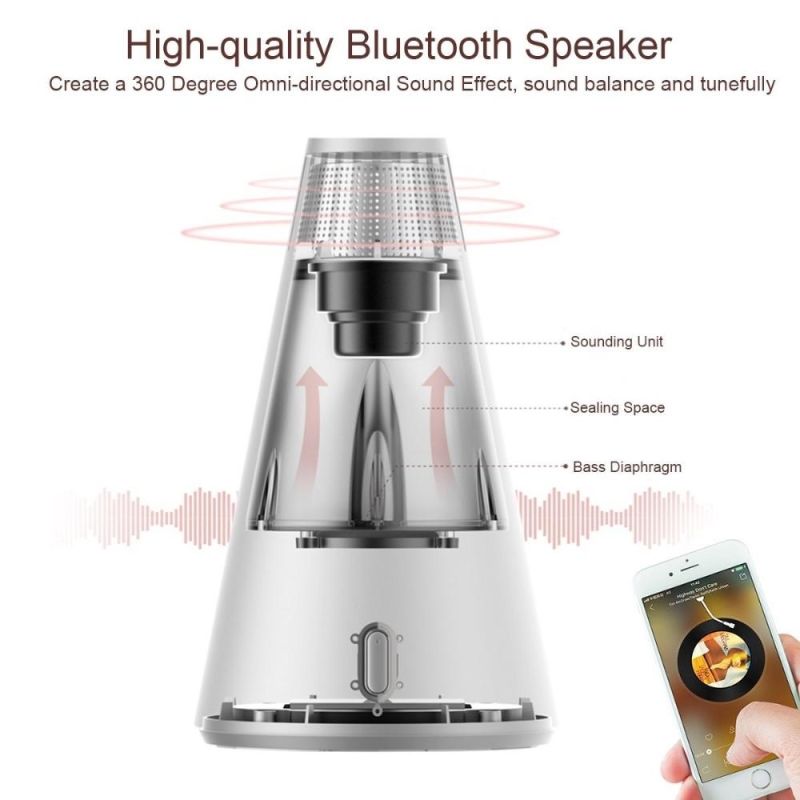 Round Light LED Makeup Mirror with Bluetooth Speaker