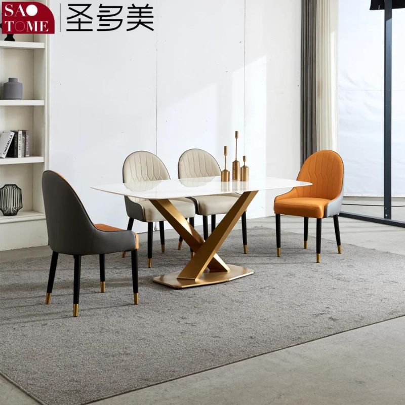 Modern Living Room Dining Room Furniture Cross Table Titanium Dining Table