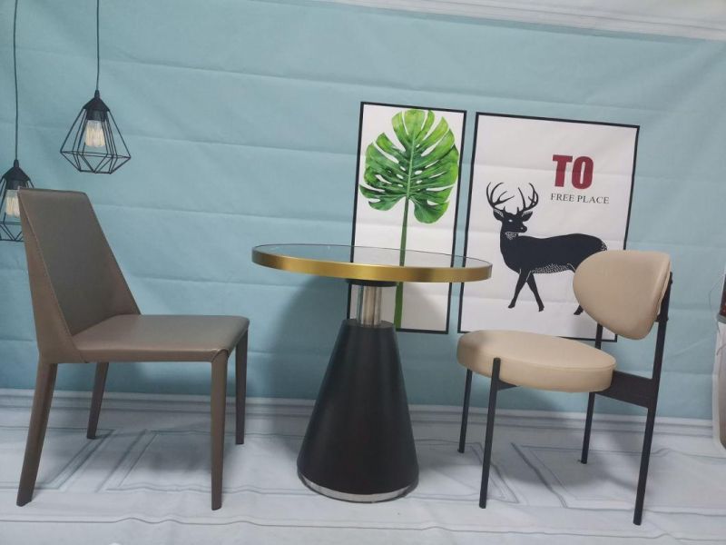 China Modern Gold Stainless Steel Base Office Furniture Coffee Side Table