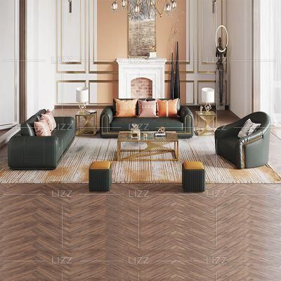 Arabian Modern Sectional Style Living Room Long Couches Furniture Set Luxury Geniue Leather Leisure Sofa