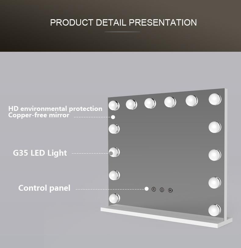 Newest High Definition LED Bathroom Mirror Hollywood Mirror for Dressing