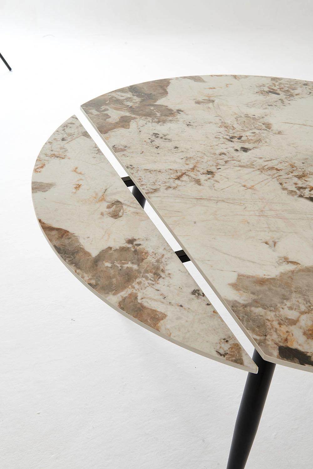 Home Apartment Furniture Round Folded Folding Table Rock Plate