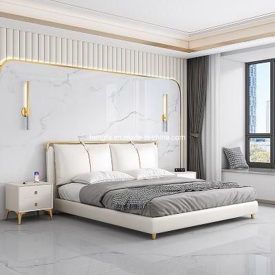 Modern Furniture Leather Upholstered Lift up Storage Drawer Bed