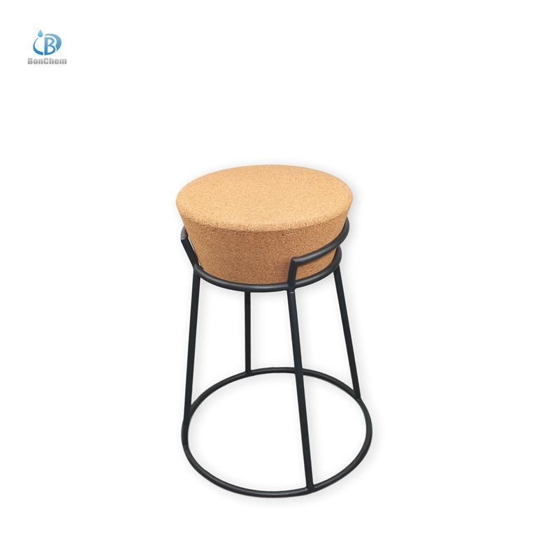 Modern High Metal Industrial Wooden Cork Chair Bar Stool with Metal Legs for Coffee Shop