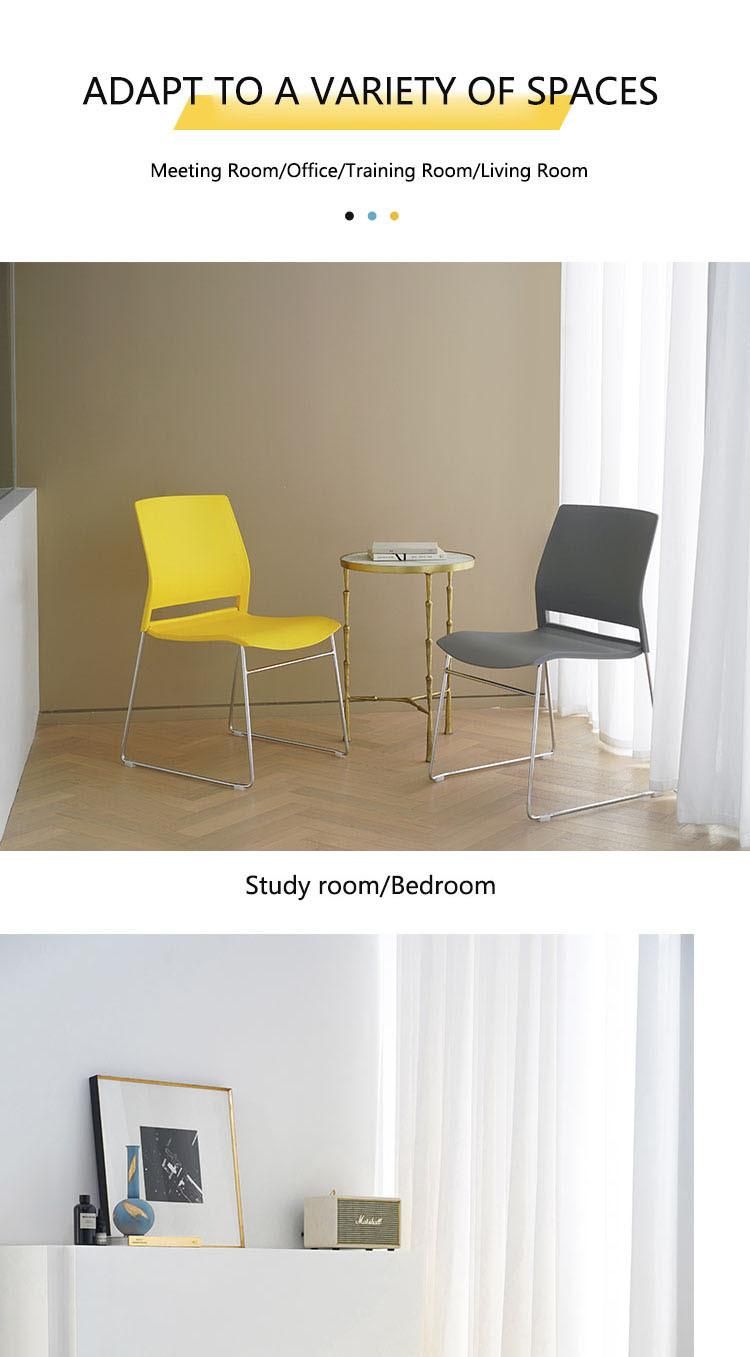 Simple Furniture Plastic Stackable Training Chair with Fabric Cushion