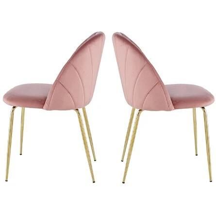 Cheap Metal Base 18mm MDF Top Contemporary Dinner Dining Table Set with Velvet Chrome Legs Chair