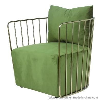 Nordic Simple Style Stainless Steel Frame Armrest Upholstered Sofa