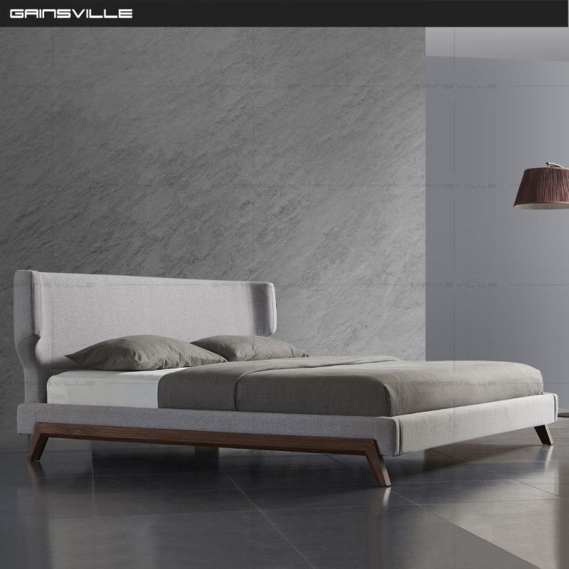Wholesale Home Furniture Set Bedroom Bed with Wooden Legs Gc1735