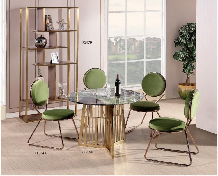 Gold Brush Metal Dining Table Set Dining Furniture Sets Round