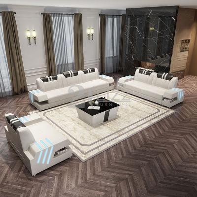 Promotion Top Grain Genuine Leather Living Room Home Sofa 1+2+3 Furniture Set