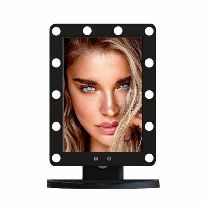 Table Top LED Cosmetic Mirror with 12 Bulbs for Beauty Makeup