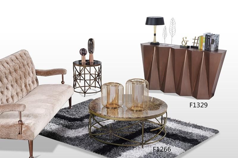 OEM Modern Stainless Steel Dining Table with Marble Table Top