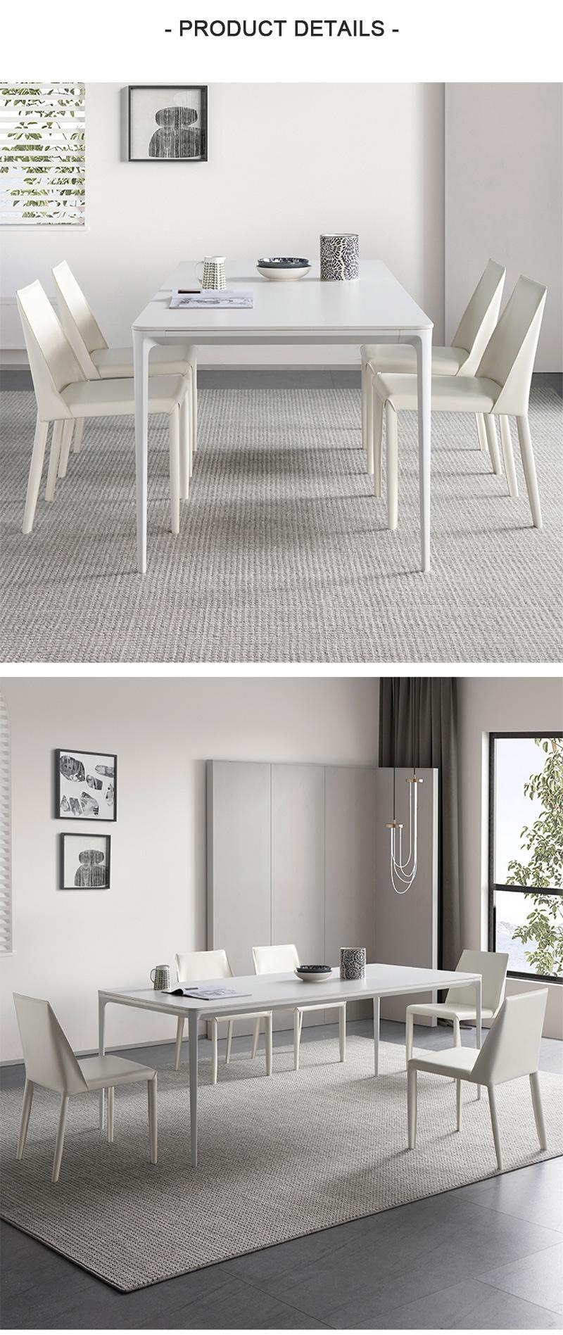 Modern Designer Saddle Leather Aluminum Alloy Table Dining Set