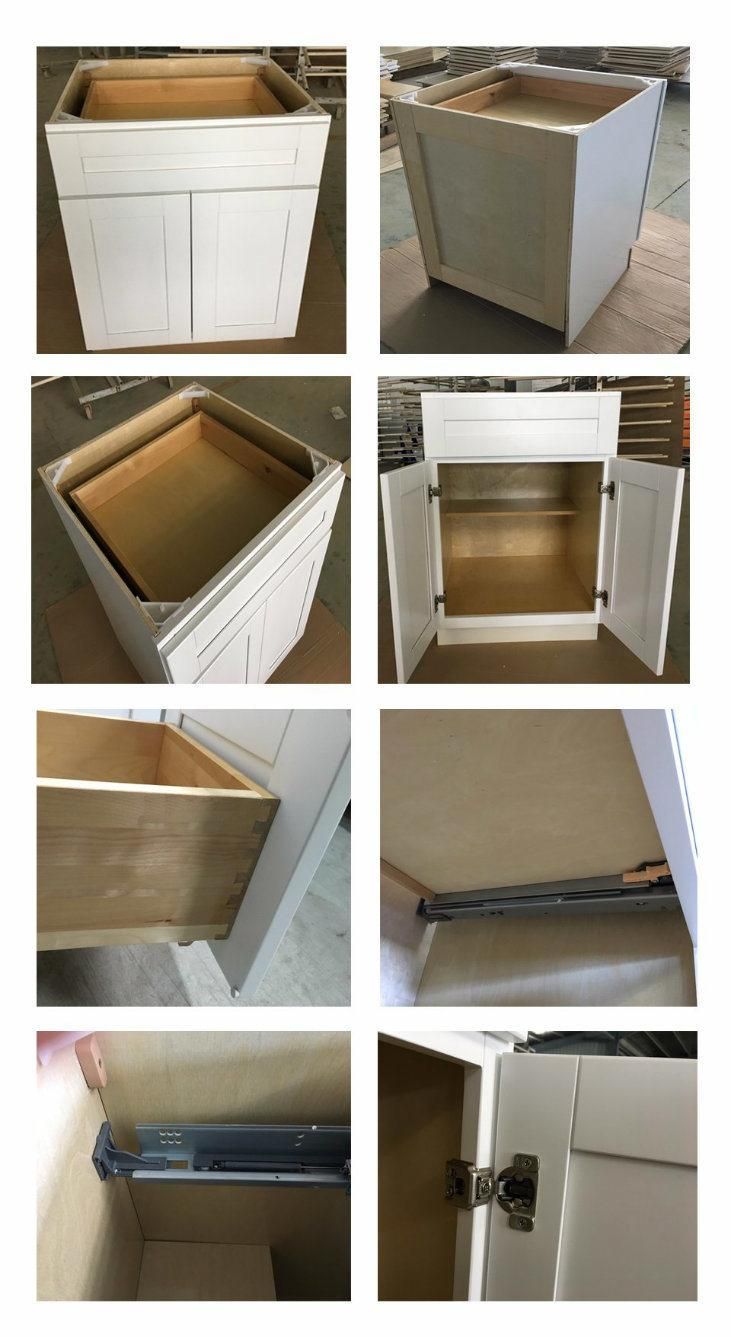 High Land Home Furniture White Shaker Kitchen Cabinets All Wood