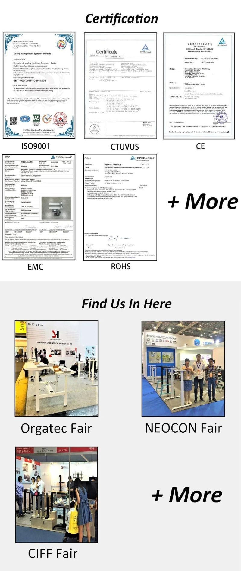 CE-EMC Certificated Manufacturer Cost Ergonomic Stand Desk Only for B2b