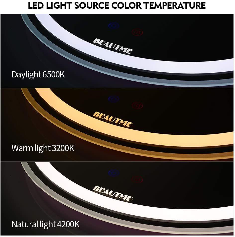 Modern Wall Mounted Makeup Mirror LED Bathroom Mirror Round Frameless Fogless Bathroom Mirror Smart Vanity Lighted Mirror