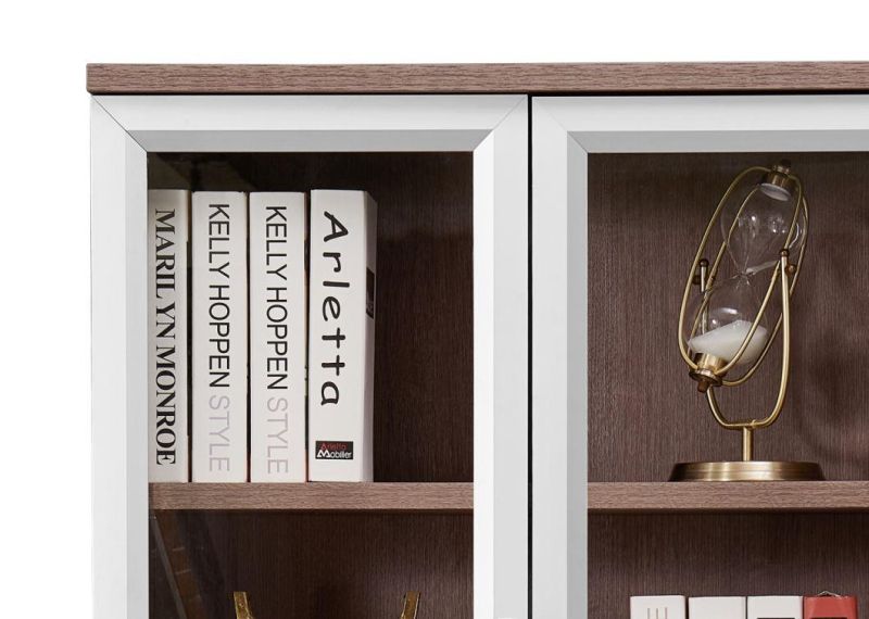 Hot Sale Modern Design MDF Wooden 2 Doors Bookshelf Office File Cabinet