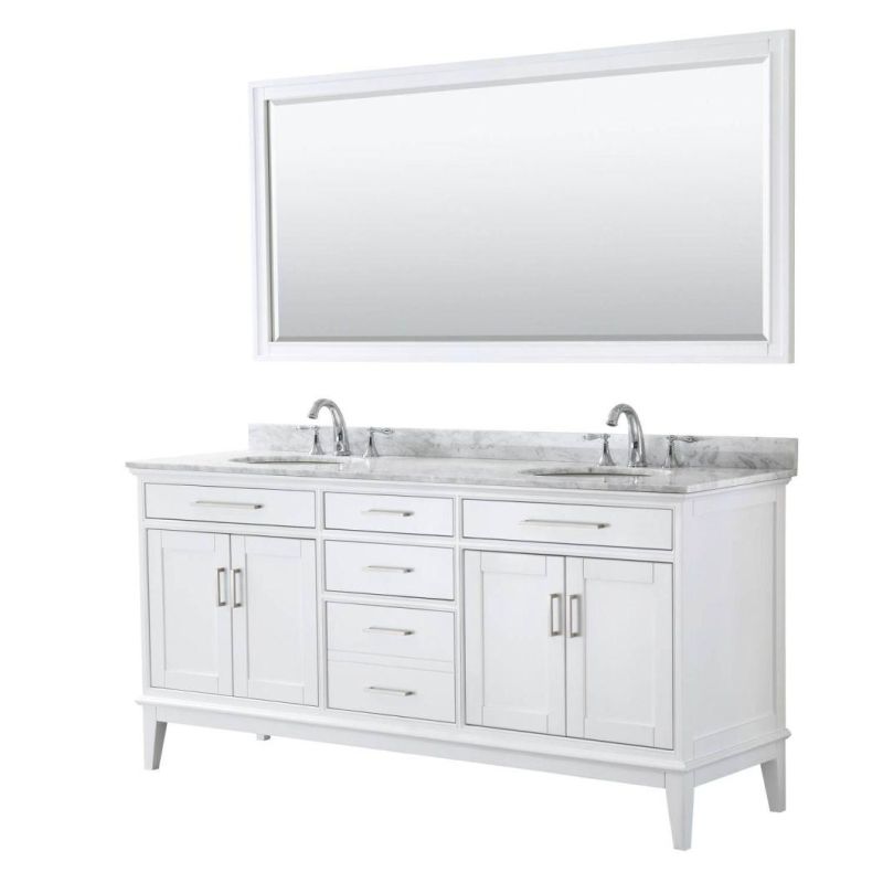 China Factory Wholesale Modern Light Luxury 72" Double Bathroom Vanity-Dark Gray