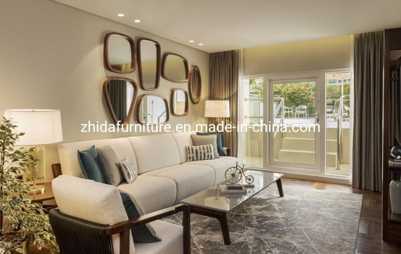 Custom Modern Design Plywood Cover with Wood Veneer Hotel Bedroom Furniture