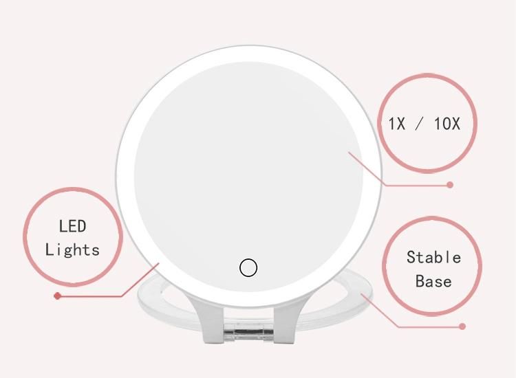 Double Sided 10X Magnifying Mirror for Desktop Hanging Makeup Shaving