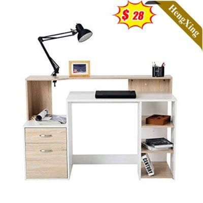 2022 Hot Sell Light Wood Color Melamine Laminated School Office Furniture Storage Square Computer Table