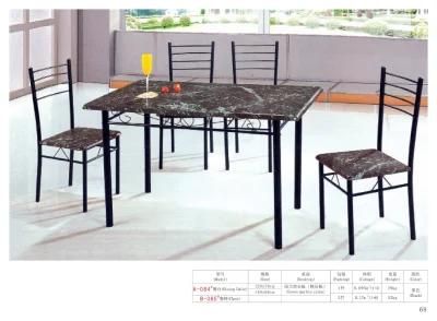 Light Luxury Modern Dining Room Marble Top Metal Legs Dining Table