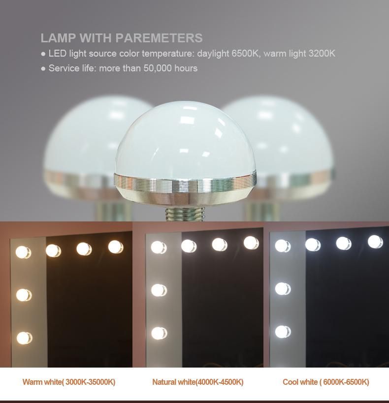 Newest High Definition LED Bathroom Mirror Hollywood Mirror for Dressing