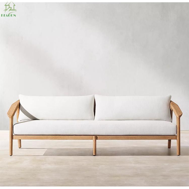 High Quality Modern Outdoor Leisure Teak Sofa Sets Best Seller Teak Wood Leisure Outdoor Lounge Living Set