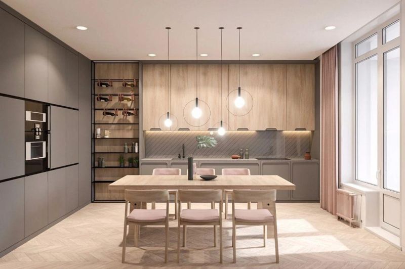 Wholesale Manufacturer Furniture Kitchen Design Freestanding Open Shelf Modular Acrylic Finish Kitchen Cabinet