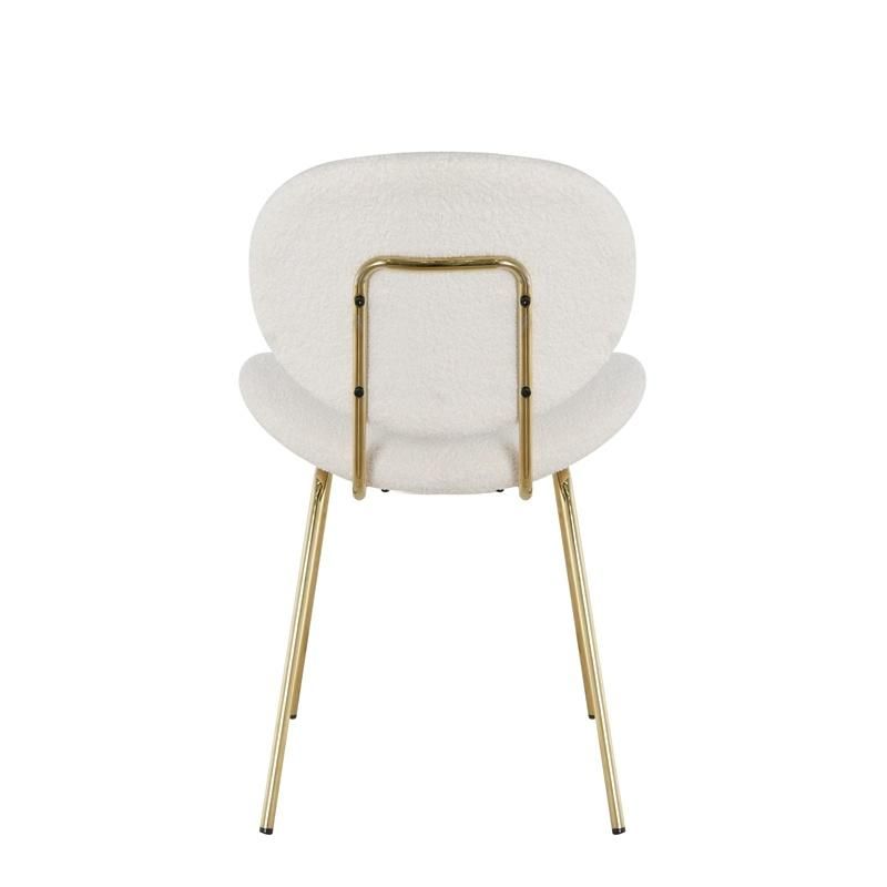 Luxury Design Restaurant Modern Dining Dining Plastic Seat Velvet Cover Chairs with Golden Chrome Leg