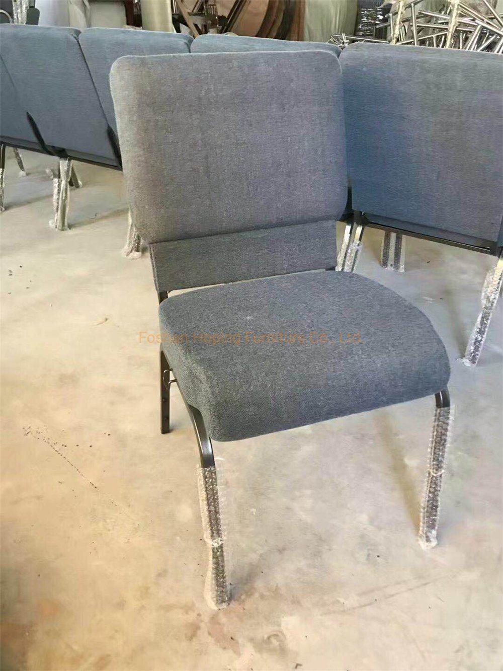 Professional Banquet Chair for Restaurant Conference Catholic Chapel Chair Interlocking Padded Side Back Pocket Bookcase Pulpit Church Chair