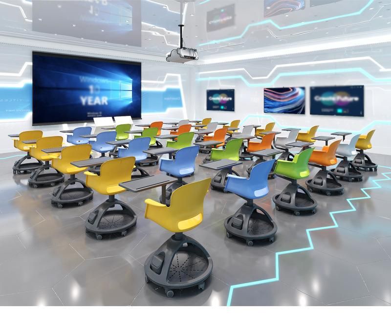 Modern Design Classroom Conference Plastic Training Multifuction Chair with Desk