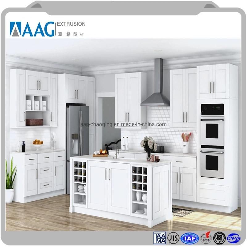 Modern Wooden Grain Aluminum Cabinet Furniture for Kitchen