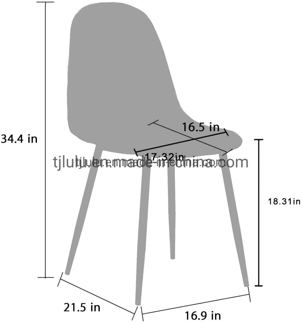 Modern Furniture Upholstered Metal Leg Dining Room Arm Side Velvet Leisure PU Leather Dining Chair