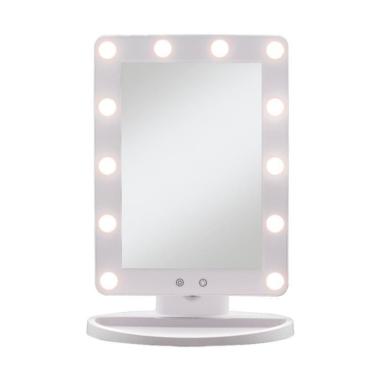 Table Top LED Cosmetic Mirror with 12 Bulbs for Beauty Makeup