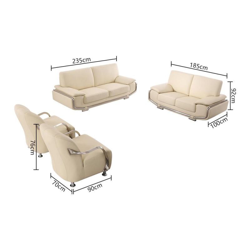 Factory Wholesale European Home Office Sectional Simple Genuine Leather Sofa Italian Modern White Living Room Furniture
