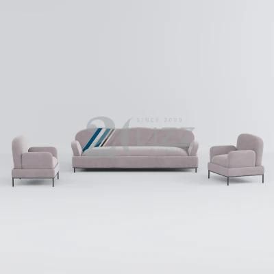 European Modern Lounge Couch Sofa Set Luxury Velvet Fabric Sectional Living Room Sofa with High Quality