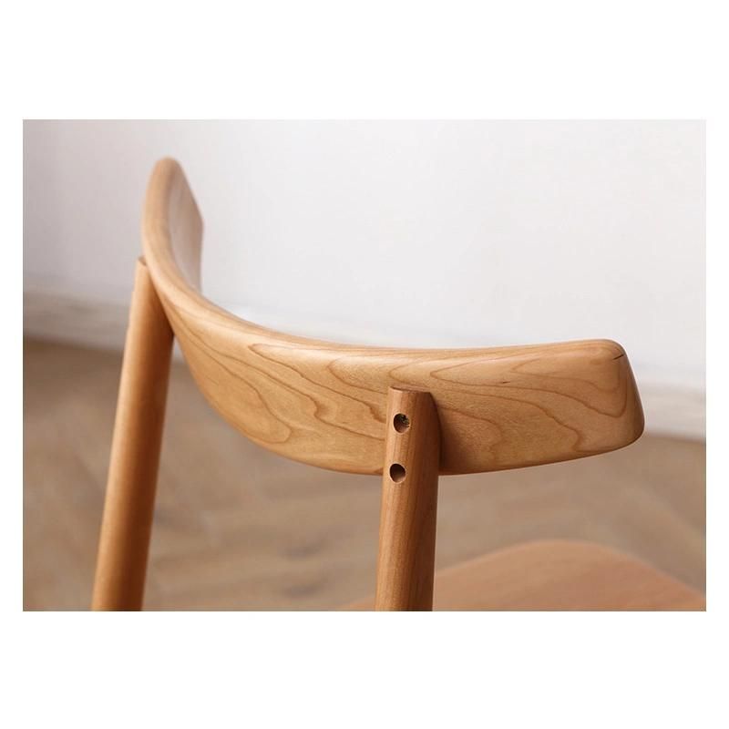 Solid Wood Dining Chair Fashion Simple Modern Cherry Wood Dining Chair Factory Direct Sales Hotel Restaurant Furniture Chair