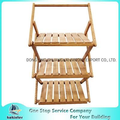 3tiers Bamboo Folding Flower Shelf Bamboo Display Rack