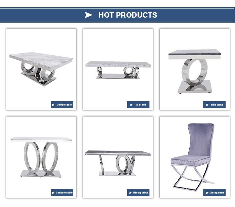 Modern Home Furniture Stainless Steel Marble Dining Tables