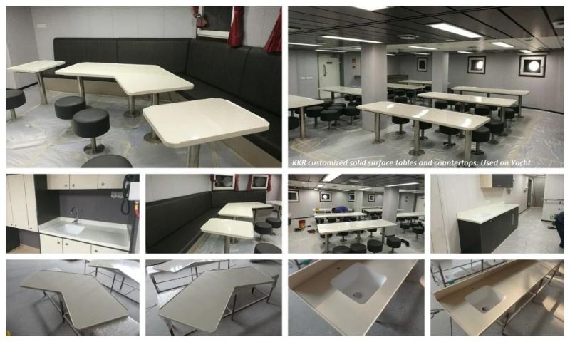 Modern Wholesale Custom Sizes Artificial Stone White Stone Square Restaurant Dining Table