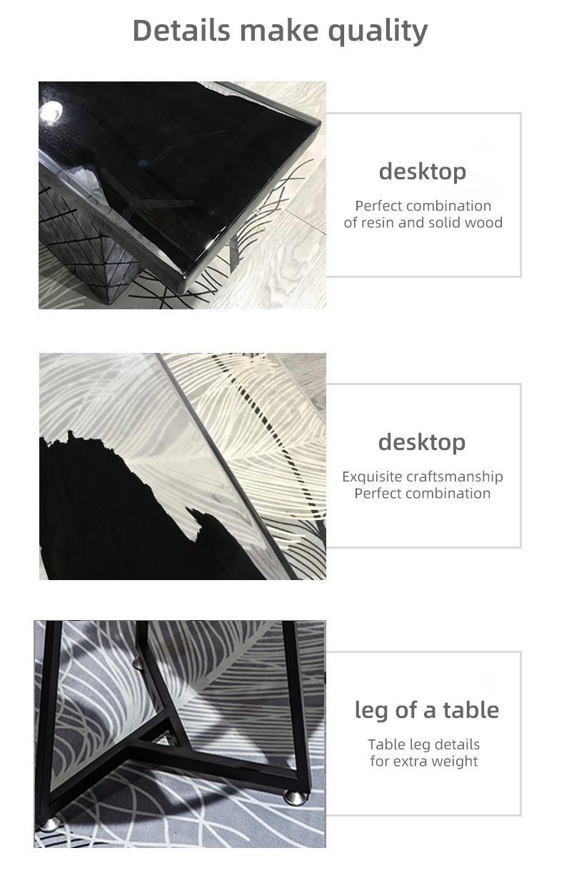 Wholesale Transparent Cleaning Modern Artistic Design Epoxy Resin River Table