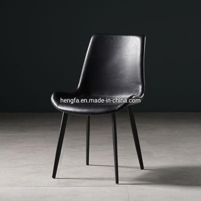 Modern Home Furniture Set Leather Cushion Metal Frame Dining Chairs